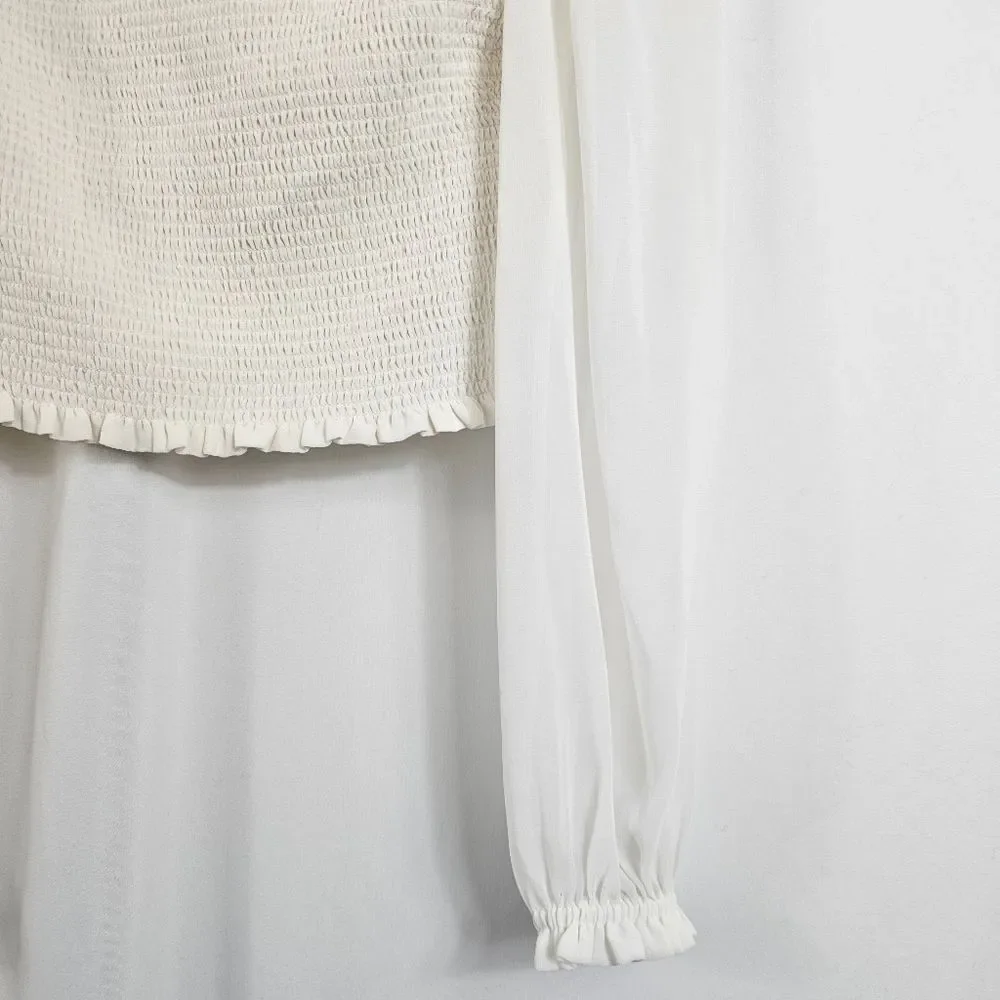 Aritzia Wilfred Tempest Blouse in White - Size M